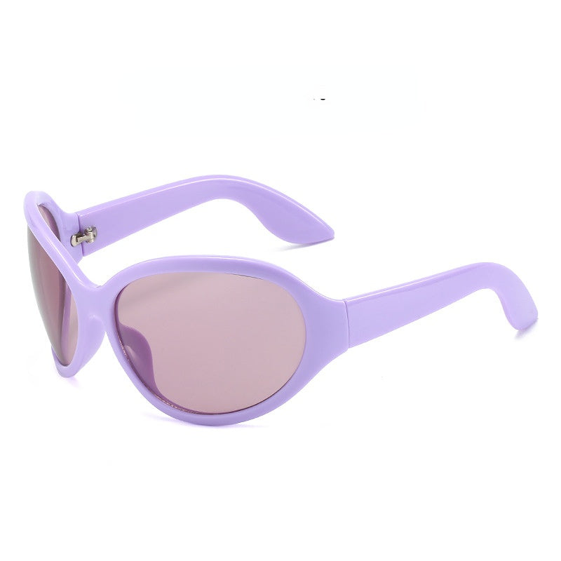 Gafas de sol de PC deportivas a prueba de viento con marco grande ovalado al por mayor para hombres y mujeres
